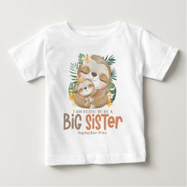 Ich werde eine große Schwester Sloth Ankündigung w Baby T-shirt