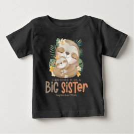 Ich werde eine große Schwester Sloth Ankündigung w Baby T-shirt