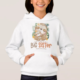 Ich werde eine große Schwester Sloth Ankündigung w Hoodie