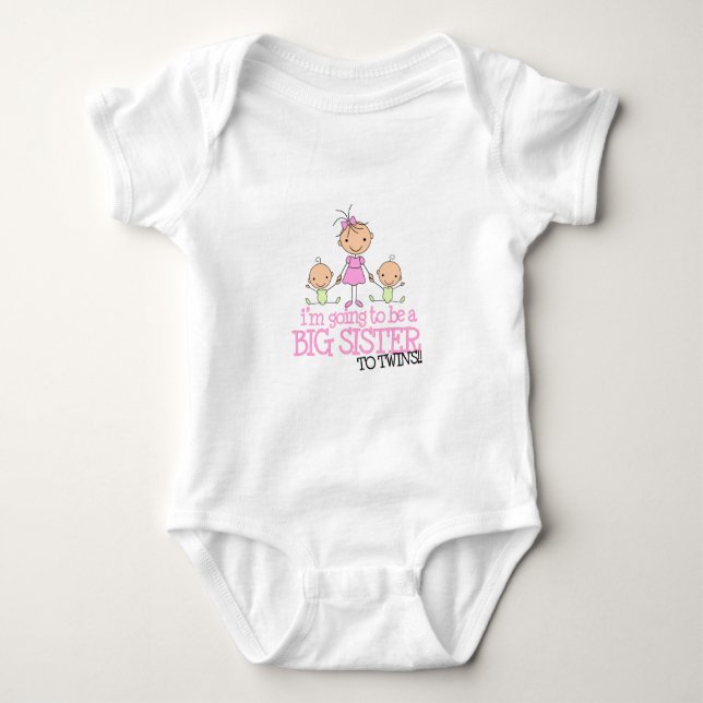 Ich werde eine große Schwester von TWINS sein Baby Strampler (Vorderseite)