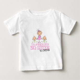 Ich werde eine große Schwester von TWINS sein Baby T-shirt