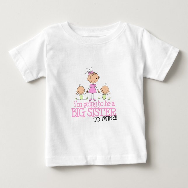 Ich werde eine große Schwester von TWINS sein Baby T-shirt (Vorderseite)
