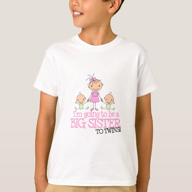 Ich werde eine große Schwester zu den ZWILLINGEN T-Shirt (Vorderseite)