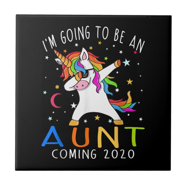 Ich werde eine Tante sein, die 2020 Unicorn Gesche Fliese (Vorderseite)