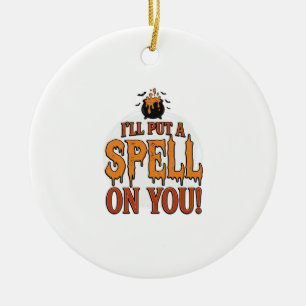 Ich werde einen Zauber auf Ihr Halloween-Kautschuk Keramik Ornament