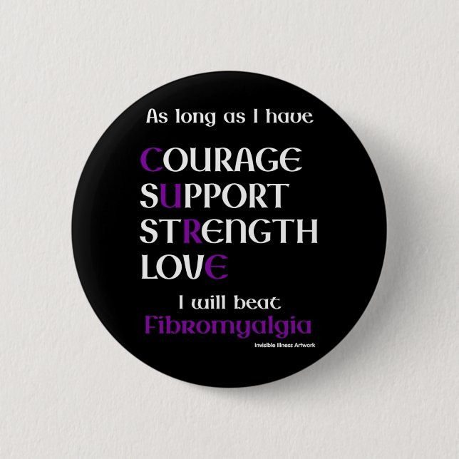 Ich werde Fibro Pinback Button schlagen (Vorderseite)