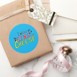 Ich werde für Käse singen - Spaß Typografie Design Runder Aufkleber