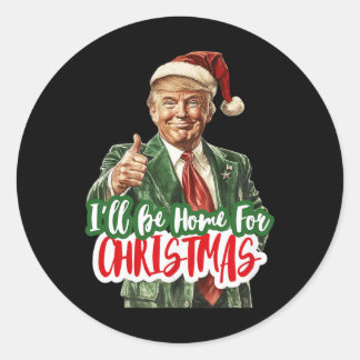 Ich werde für Weihnachten Weihnachten Weihnachtsma Runder Aufkleber