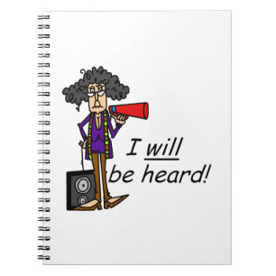 Ich werde gehört werden notizblock