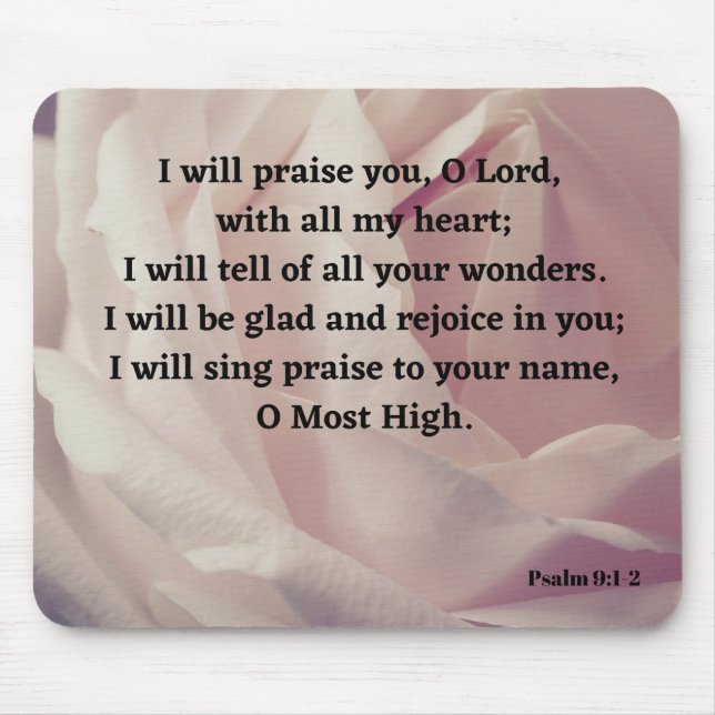 Ich werde Gott mit all meinem Heart Bible Verse lo Mousepad (Vorne)