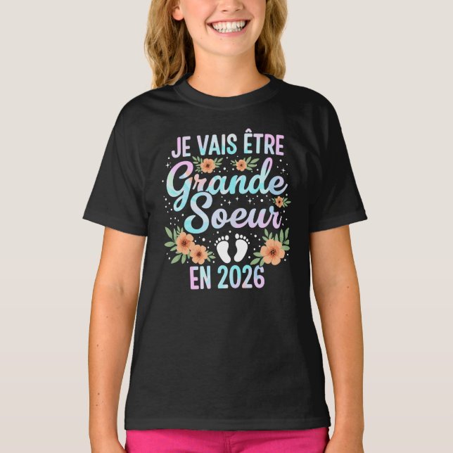 Ich werde große Schwester 2026 T-Shirt (Vorderseite)