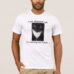 "Ich werde herauf" Tuxedo-schwarzen u. weißen T-Shirt