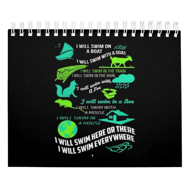 Ich werde hier oder dort schwimmen, wo ich überall kalender (Titelbild)