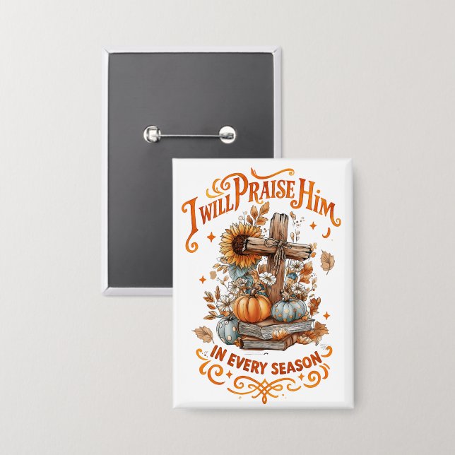 Ich werde ihn loben... button (Vorderseite/Rückseite)