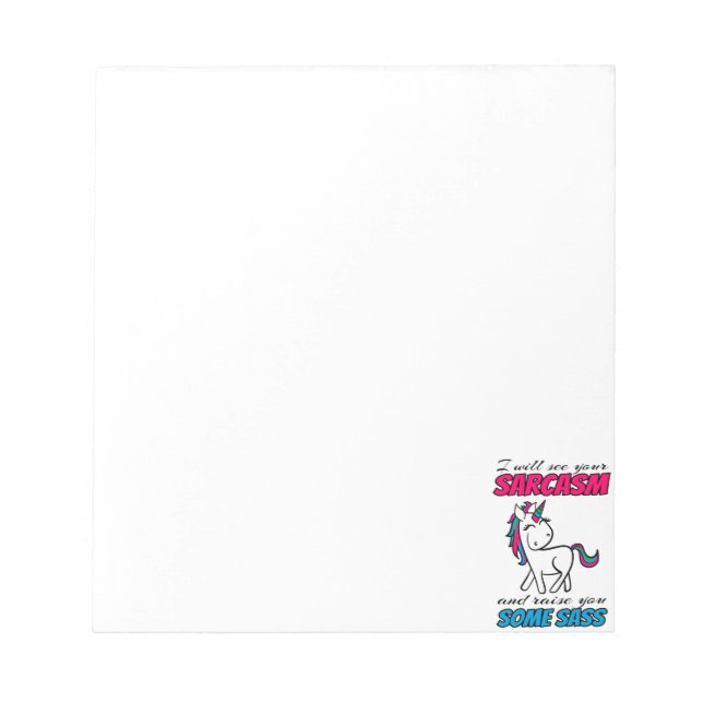 Ich werde Ihren Sarcasm sehen und Sie etwas erhebe Notizblock (Vorderseite)