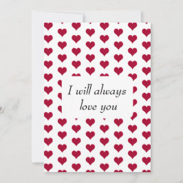 Ich werde immer dein rotes Herz Liebe geben Feiertagskarte