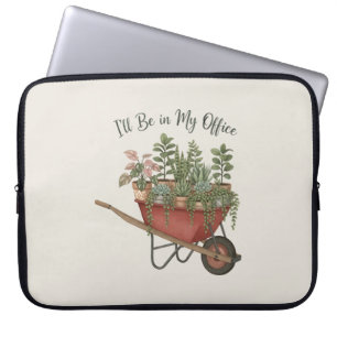 Ich werde in meinem Büro sein Lustiger Pflanzenlie Laptopschutzhülle