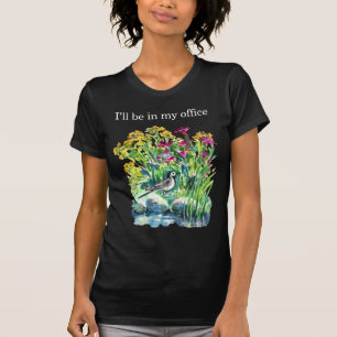 Ich werde in meinem Büro sein Watercolor Floral T‑ T-Shirt