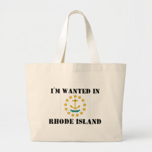 Ich werde in Rhode Island gewollt Jumbo Stoffbeutel
