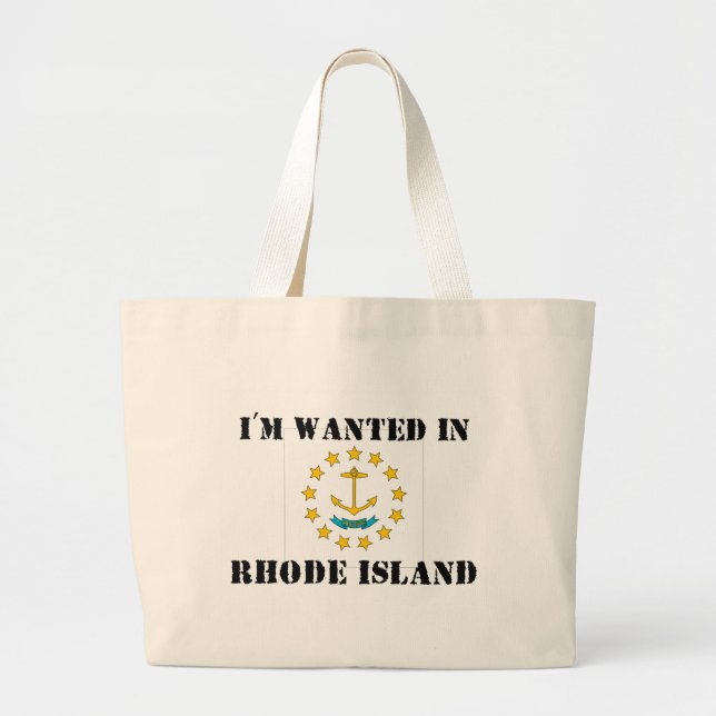 Ich werde in Rhode Island gewollt Jumbo Stoffbeutel (Vorne)