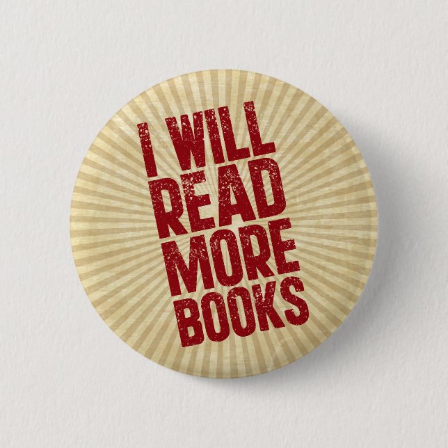 Ich werde mehr Bücher lesen Button (Vorderseite)