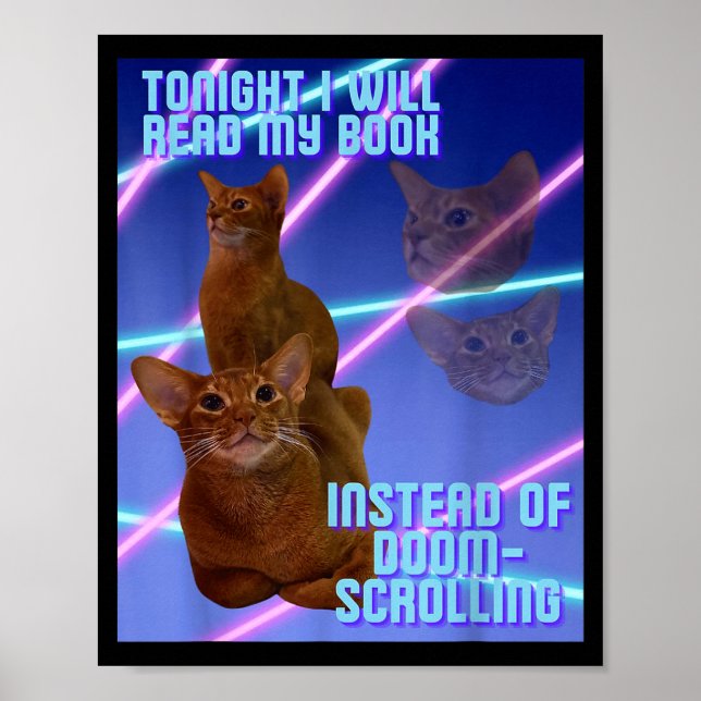 Ich werde mein Buch lesen, anstatt zu doomscrollen Poster (Vorne)