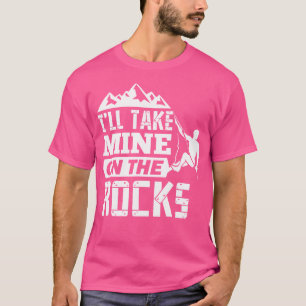 Ich werde mich auf dem Felsen auf dem sonnigen Fel T-Shirt