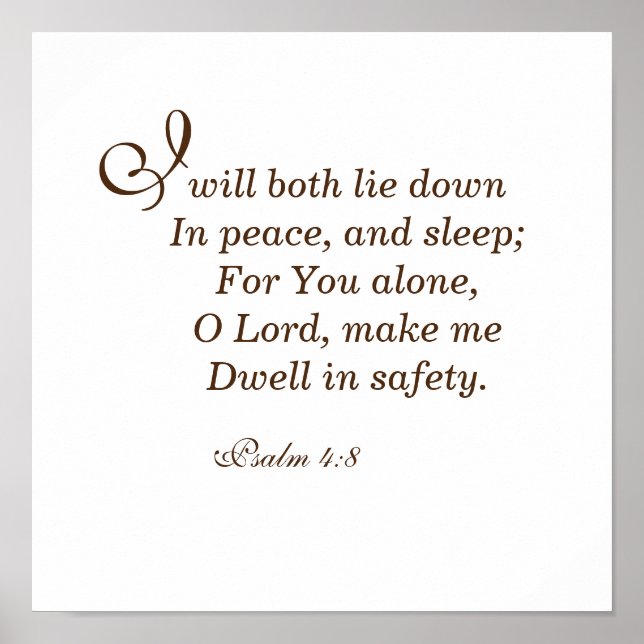 Ich werde mich beide in Ruhe hinlegen und schlafen Poster (Vorne)