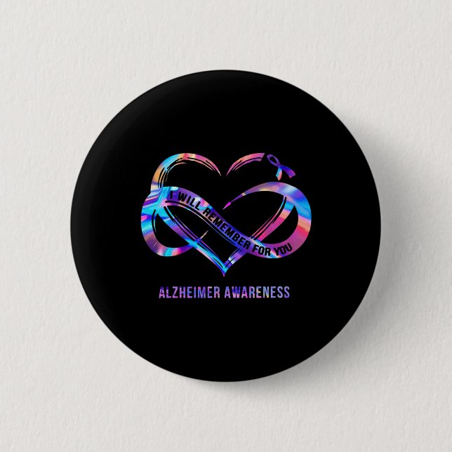 Ich werde mich für Sie Alzheimer-Bewusstsein Button (Vorderseite)