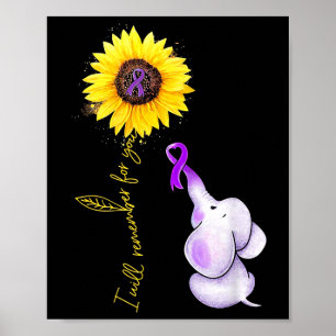 Ich werde mich für Sie Sonnenblumen Elephant Heime Poster