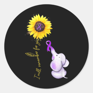 Ich werde mich für Sie Sonnenblumen Elephant Heime Runder Aufkleber