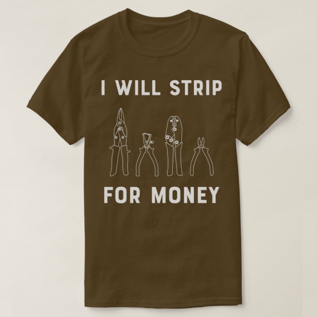 Ich werde mich um Geld streiten, um Elektrizität z T-Shirt (Design vorne)