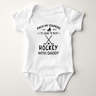 Ich werde mit Papa Hockey spielen - Hockey Fan   Baby Strampler