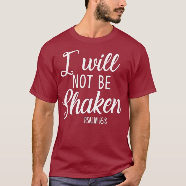 Ich werde nicht erschüttert Psalm Bibel Verse Vert T-Shirt (Vorderseite)