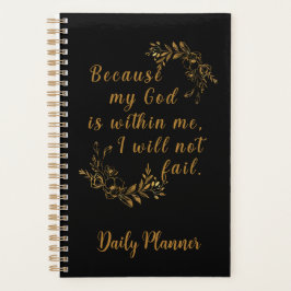 "Ich werde nicht Versagt" 5,5" x 8,5" Schwarz tägl Planer