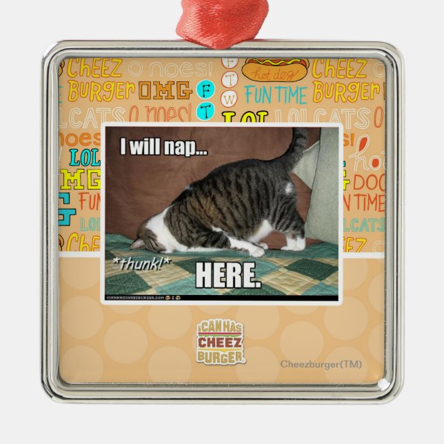 Ich werde Nickerchen hier Silbernes Ornament (Vorne)