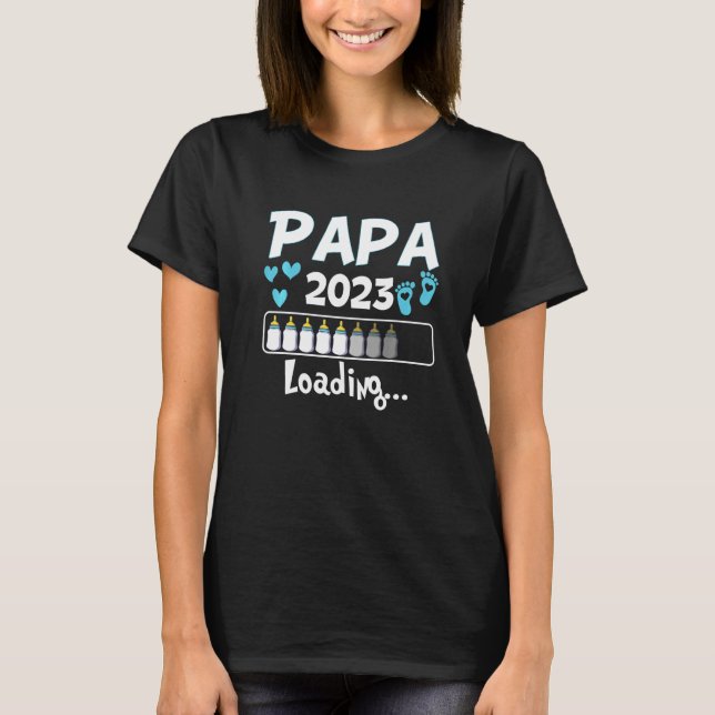 Ich Werde Papa Loading 2023 Baby Announcement Boy  T-Shirt (Vorderseite)