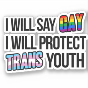 Ich werde schwul sagen und trans Jugendliche schüt Aufkleber