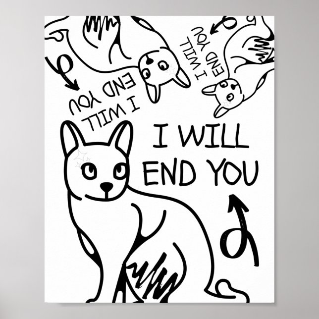 Ich werde Sie beenden, Gamer Funny Minimal Niedlic Poster (Vorne)