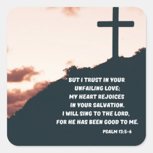 "Ich werde von Gottes unermüdlicher Liebe singen"  Quadratischer Aufkleber