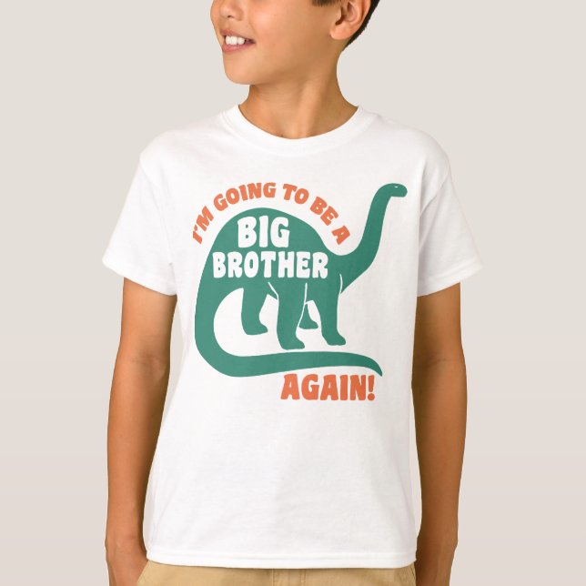 Ich werde wieder ein großer Bruder werden Dinosaur T-Shirt (Vorderseite)