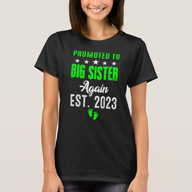 Ich werde wieder eine große Schwester 2023 Big Sis T-Shirt (Vorderseite)
