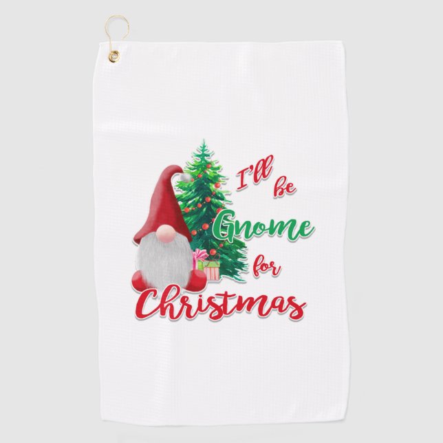 Ich werde zu Weihnachten Gnome sein Golfhandtuch (Vorderseite)