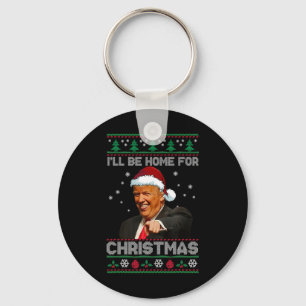 Ich werde zu Weihnachten nach Hause kommen Santa F Schlüsselanhänger