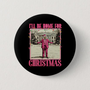 Ich werde zu Weihnachten nach Hause kommen Santa L Button