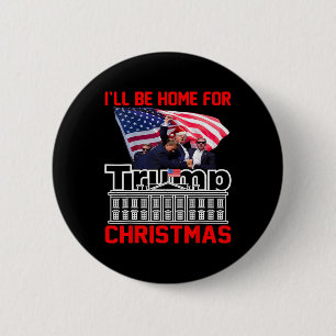 Ich werde zu Weihnachten nach Hause kommen Santa L Button