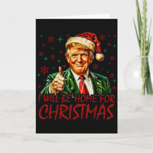 Ich werde zu Weihnachten nach Hause kommen Santa L Karte