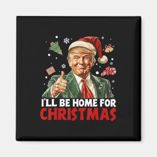 Ich werde zu Weihnachten nach Hause kommen Santa L Magnet