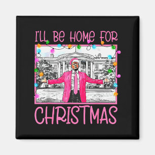 Ich werde zu Weihnachten nach Hause kommen Santa L Magnet