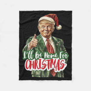 Ich werde zu Weihnachten nach Hause kommen Santa T Fleecedecke